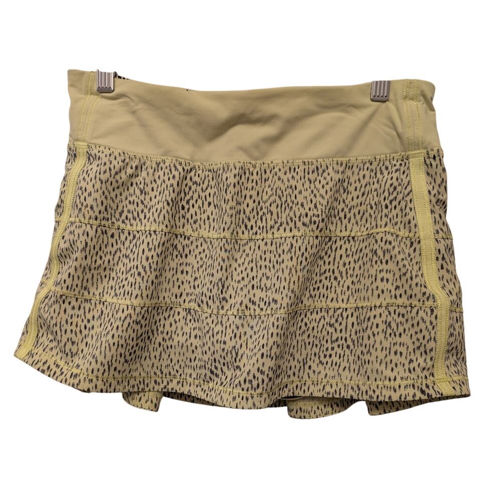 Lululemon Pace Rival Skirt II 4 Way Stretch‎ Dottie Dash Clarity Yellow Black